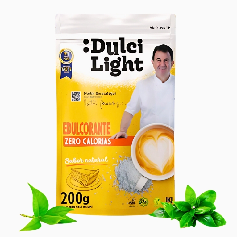 Edulcorante blanco dulciligh en envase Doypack de la empresa Alvarez Camacho