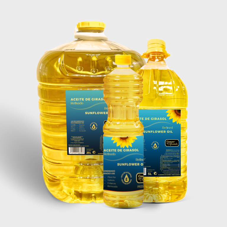 Envases de aceite de girasol Refinado Campo Grande